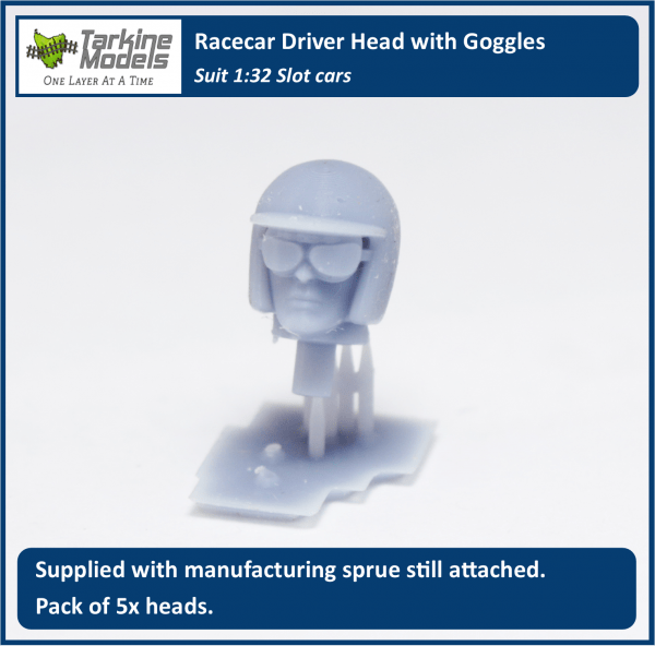 1:32 Classic Racecar Driver's Head with Goggles - Image 2