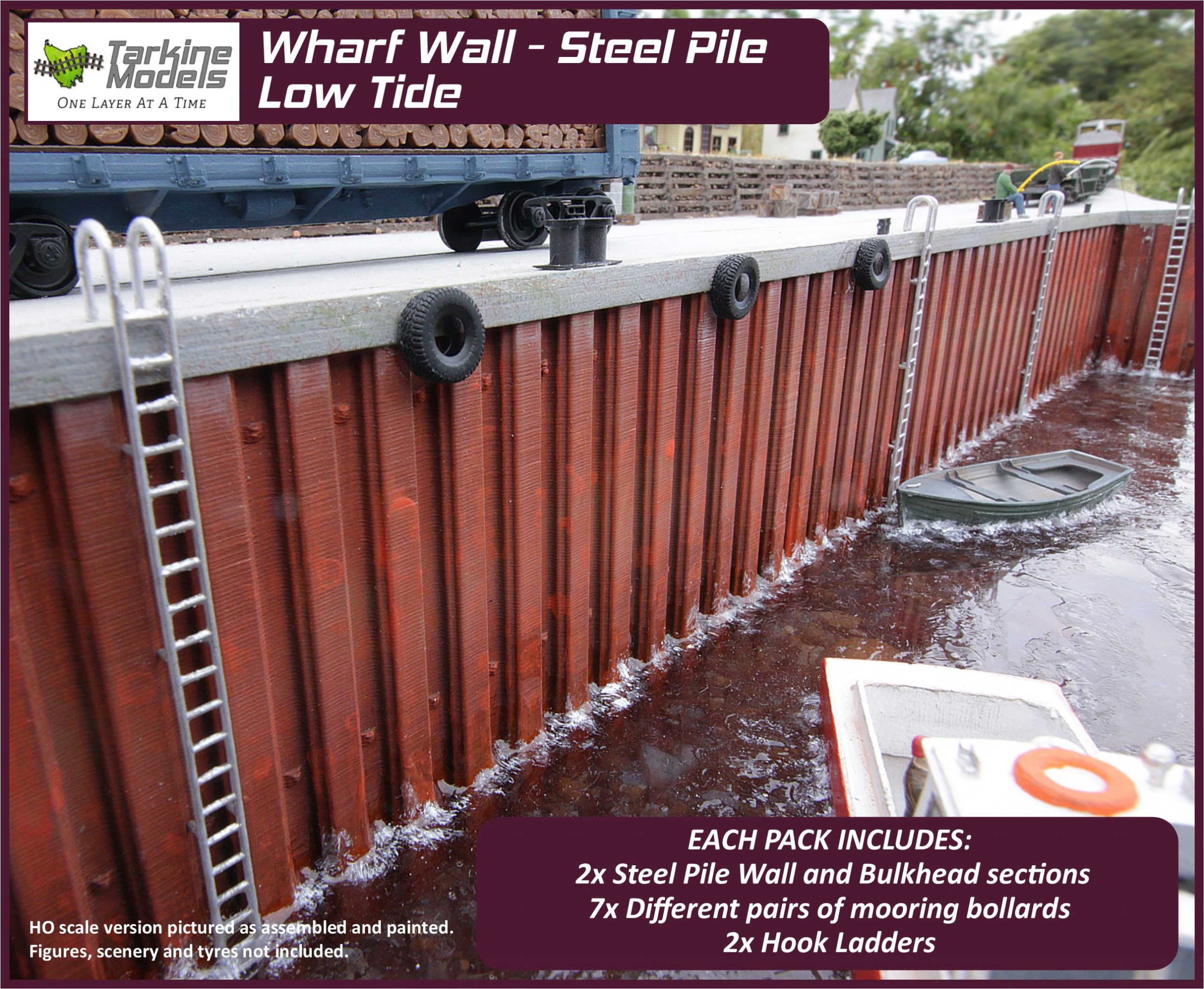 HO Scale - Steel Pile Wharf Kit (Low Tide)