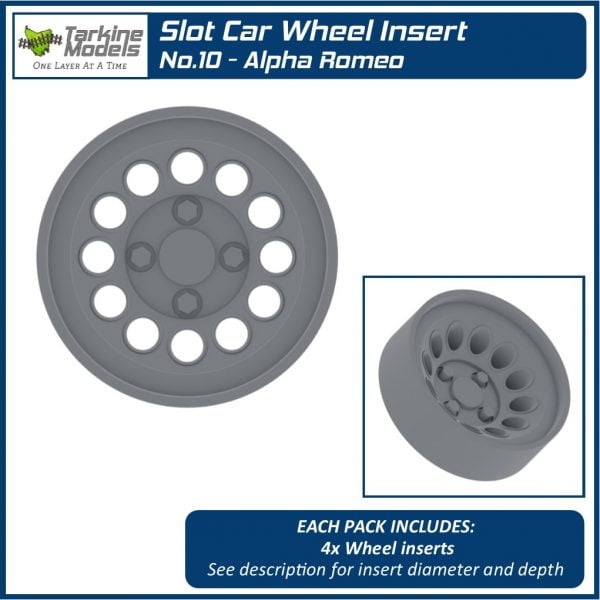 Slot Car Wheel Insert - No.10 Alfa Romeo