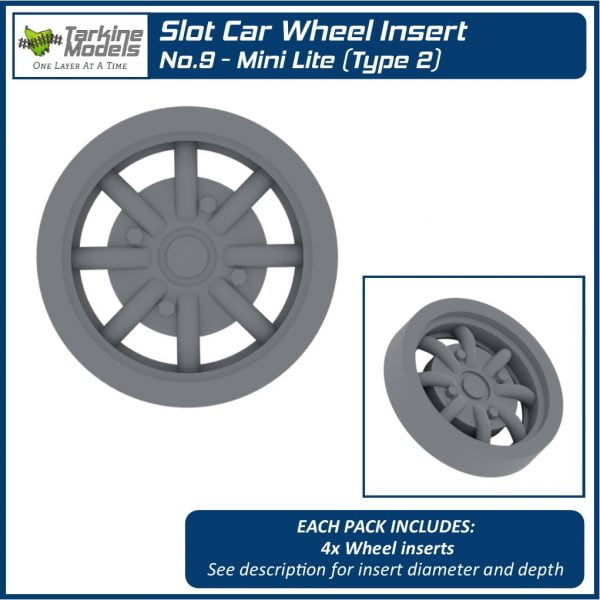 Slot Car Wheel Insert - No.9 Mini Lite (Type 2)