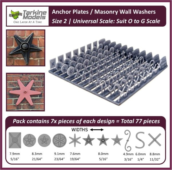 Wall Anchor Plates - Size 2 Universal Scale best suit O to G Scale