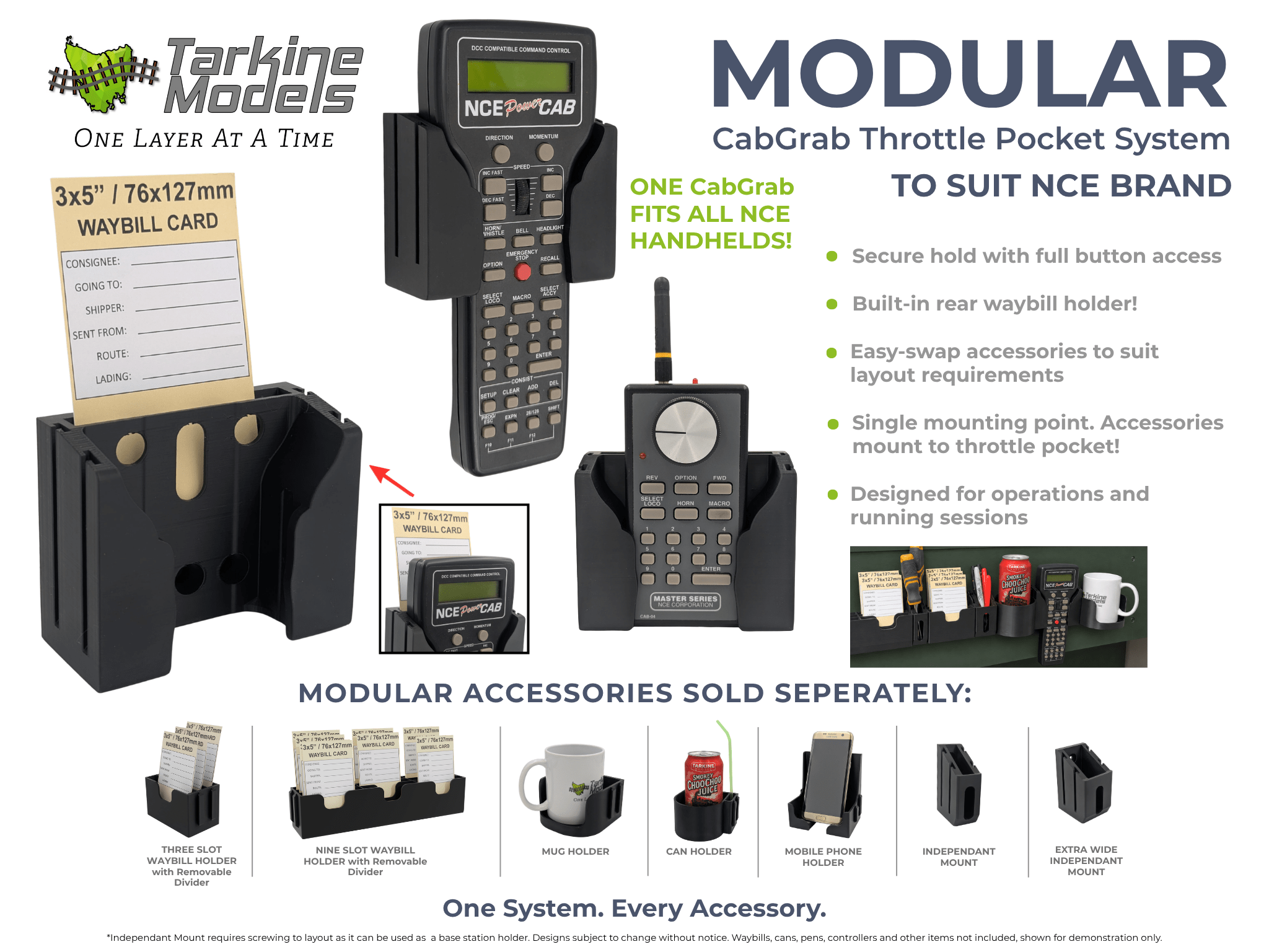 CABGRAB MODULAR Throttle Pocket - Suits all NCE handhelds
