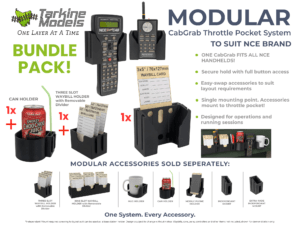 CABGRAB MODULAR Throttle Pocket - Suits all NCE handhelds BUNDLE PACK