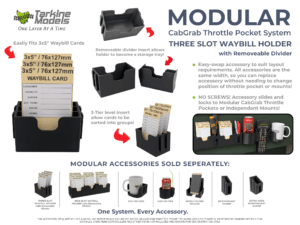 CABGRAB MODULAR Three Slot Waybill Holder with Removeable Divider